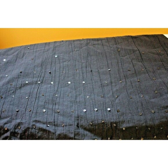 Addition Elle Vintage Crinkle Broomstick Skirt Plus 20 Lagenlook Black Sequin - Picture 5 of 6